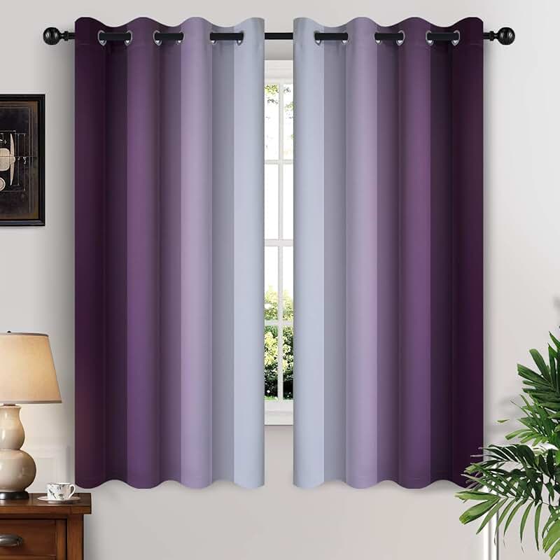 purple window curtains Home & Kitchen