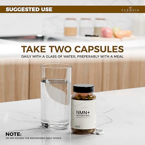 Miniatura 2 de Suplemento NMN premium con resveratrol  Fórmula de apoyo NAD+ de alta potencia  99.7% de pureza  probado por terceros  Fabricado en Estados Unidos