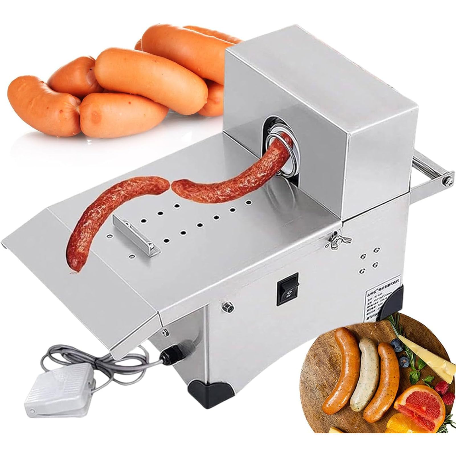 Machine à Nouer Saucisses Automatique éLectrique, Poussoir à Saucisse éLectrique 200W Professionnel, Équipement Électrique Professionnel pour Restaurants Et Cuisines (50mm)