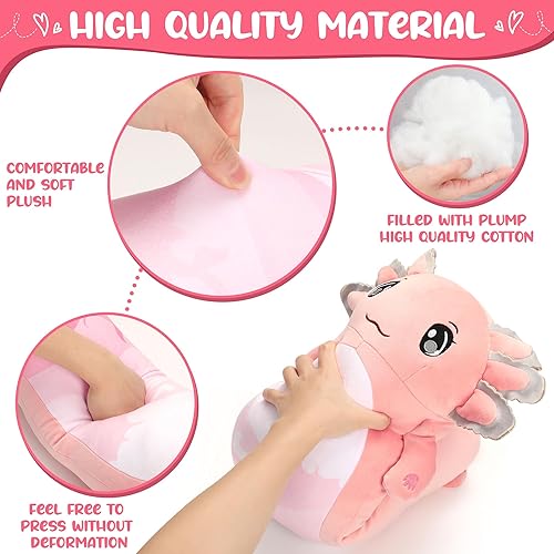 Miniatura 2 de Almohada corporal de felpa de ajolote de 29 pulgadas de largo, lindo ajolote de peluche, juguetes de animales de peluche, almohada suave de peluche