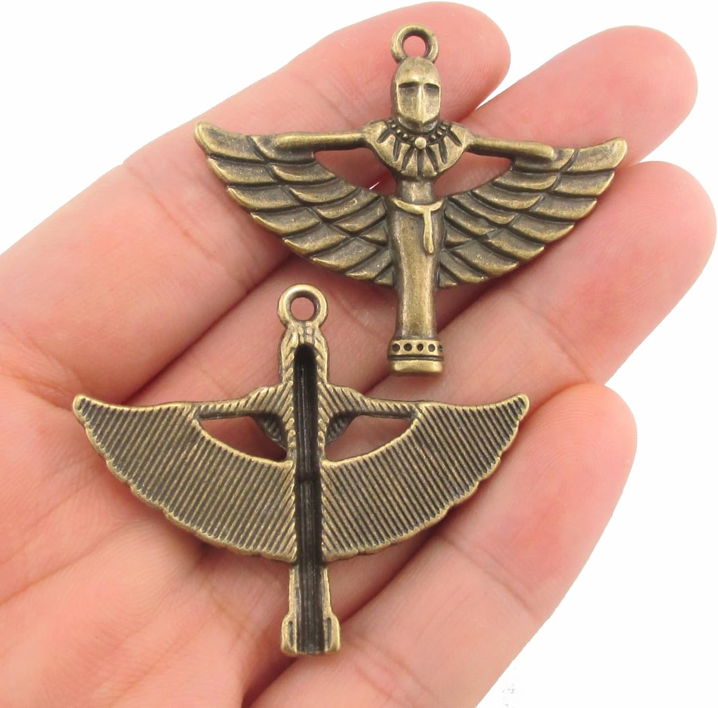 10pcs Antiqued Bronze Egyptian Charms – Ankh, Eye of Ra, Cleopatra, Isis, Anubis – Jewelry Making and Craft Supplies