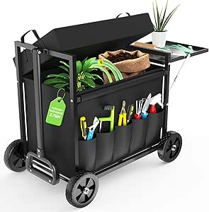 Garden Seat with Wheels and Storage, 400 lbs Capacity
