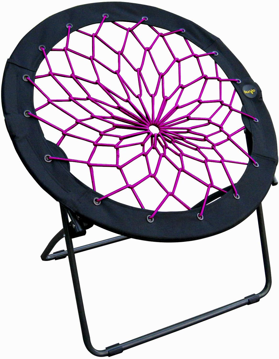 Zenithen Foldable Portable Limited Folding Bungee Dish Chairs, Perfect for Dorm Rooms, Bed Rooms, Camping, Gaming and Lounging, Teal, Plum, Indigo (Pack of 3)