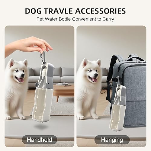 Miniatura 6 de Botella de agua portátil para perros, botella de agua para perros, botellas de agua de viaje de 17 onzas, accesorios de viaje para perros, caminar,