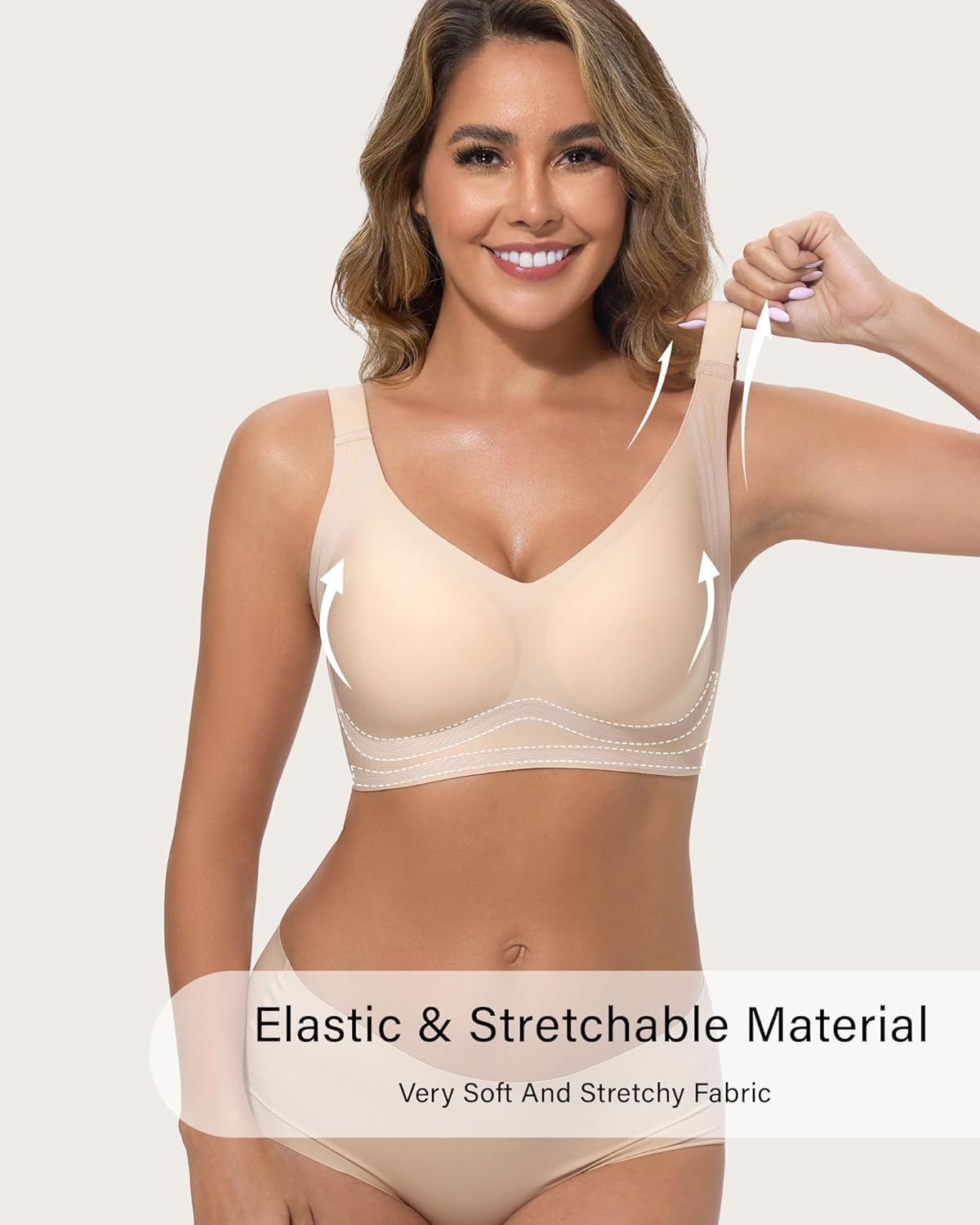 Womens Seamless Jelly Bras Wireless Push Up Full Coverage Bras with Air Vents Padded T-Shirt Bralettes No Underwire - Image 2