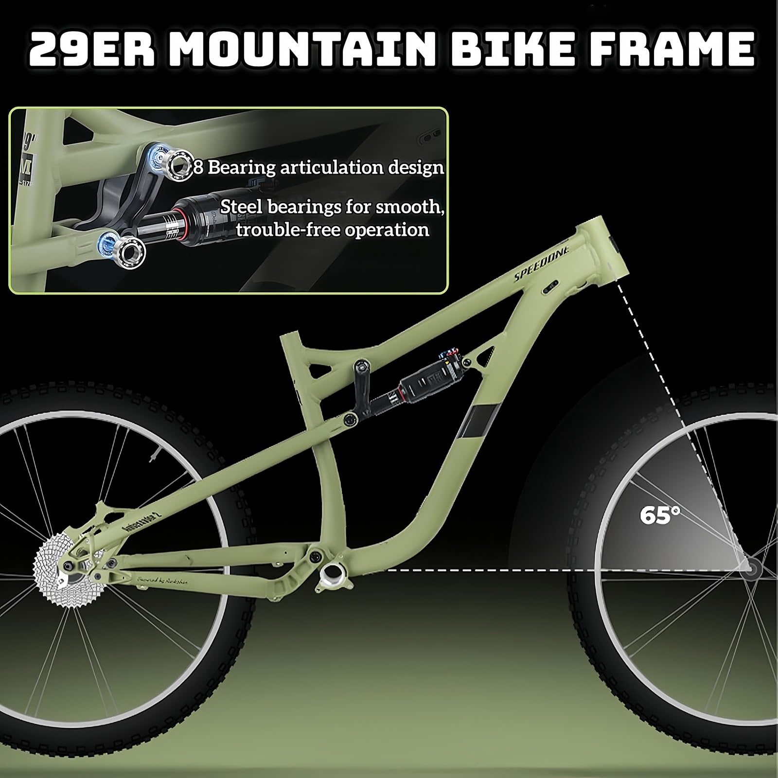 Rama MTB 29 cali w pełni zawieszona ze stopu aluminium Boost, tylny amortyzator powietrzny 148 mm, miękka rama S/M/L, okablowanie wewnętrzne