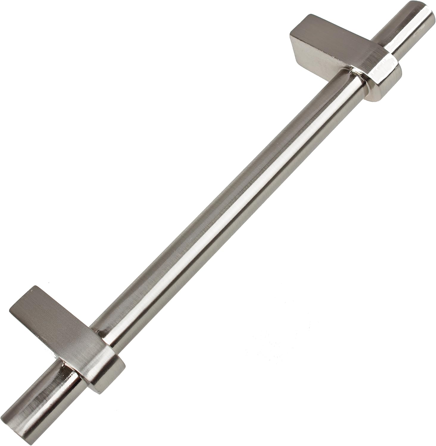 GlideRite Hardware 4148-S-SN-10 4.25 inch CC Solid Euro T Bar Handle Pulls 10 Pack, 4.25", Satin Nickel Finish