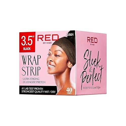 Red by Kiss Tira para envolver el cabello, ultra fuerte 2 veces más larga, 40 tiras, adecuada para cabello húmedo y seco, blanco, papel de peinado