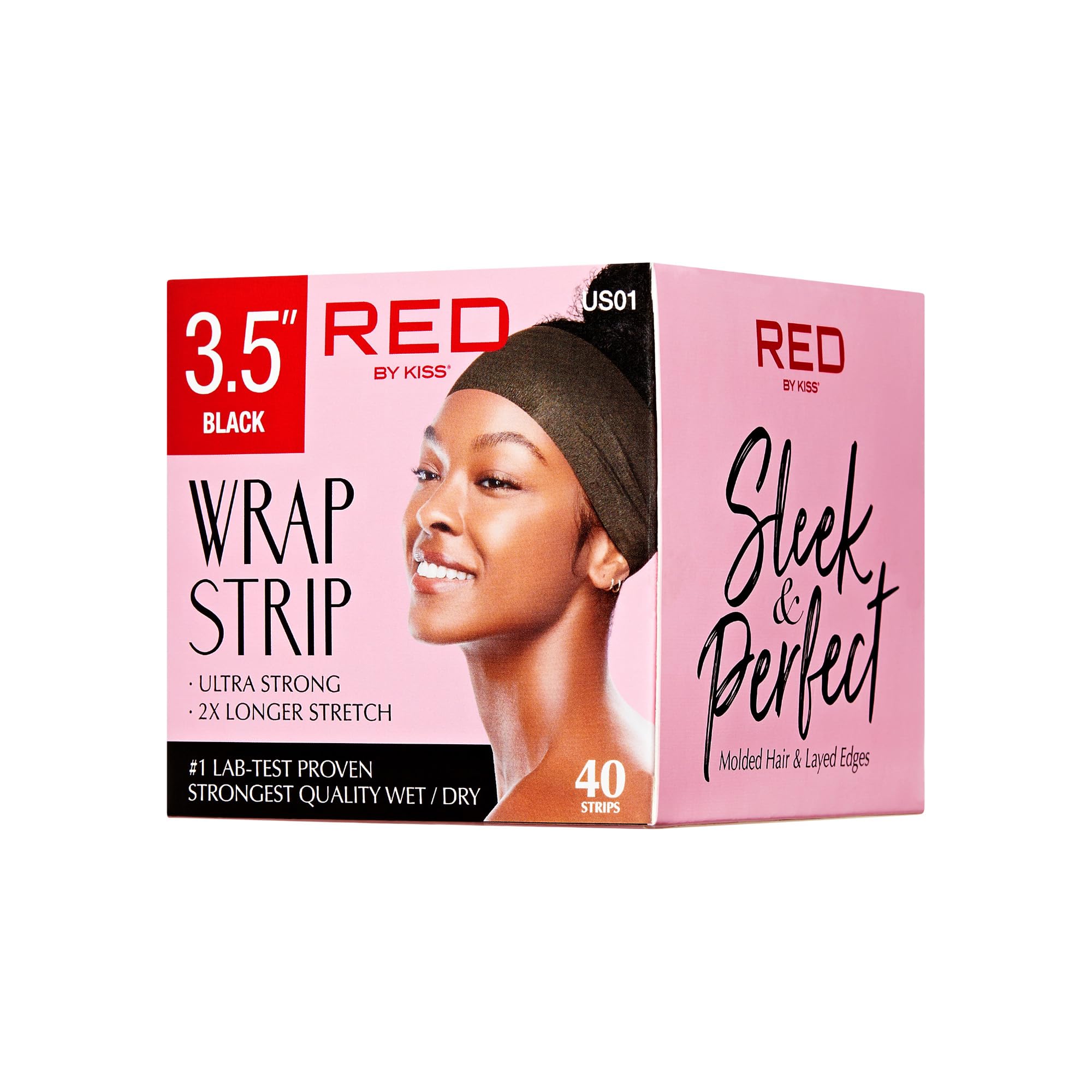 - Red by Kiss Hair Wrapping Strip, Ultra Strong 2X Longer Stretch, 40 Strips, Suitable for Wet/Dry Hair, White, Styling Paper for Sleek Hairstyles (3.5", Black, 1 PACK)