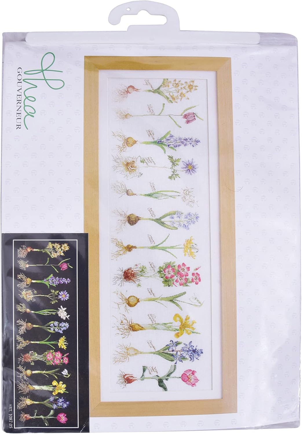 Thea Gouverneur - Counted Cross Stitch Kit - Bulbs - Aida Black - 18 Count - Embroidery Kit for Adults - DMC Embroidery Threads and Other Cross Stitch Supplies Included - 1087.05