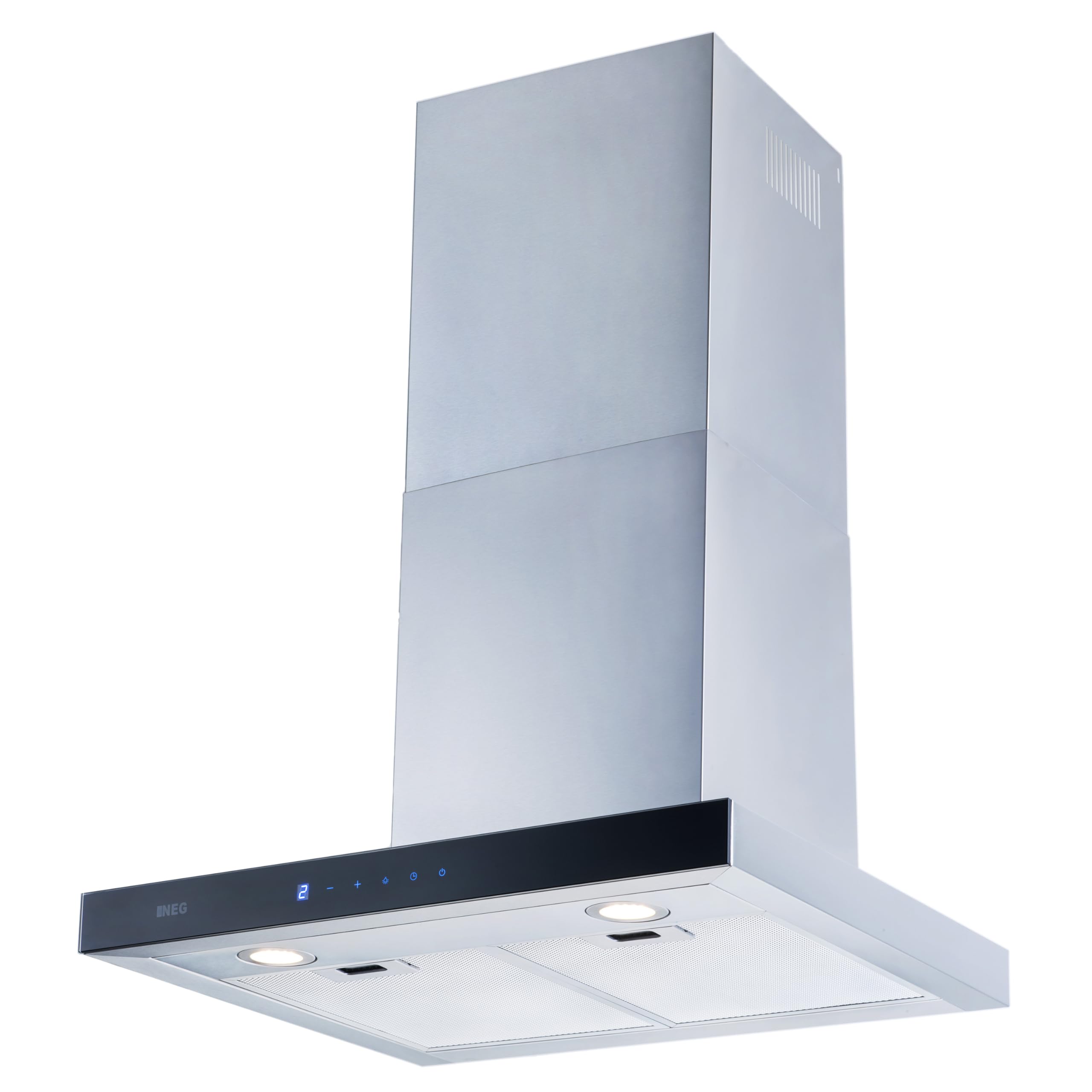 NEG Dunstabzugshaube NEG3660WH2 Wandhaube 60 cm Edelstahl | 2 Power-Stufen bis 830 m³/h, Abluft und Umluft, Sensor-Touch