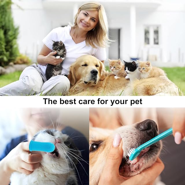 Foto 7 de 7 de JOOTUEPO Cepillos de Dientes para Perros, 10 Piezas Cepillos de Dientes de Doble y Triple Cabezal