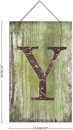 Vista 291 de Letrero colgante de madera con letra J, letrero de madera para decoración del hogar, 26 letras del alfabeto de metal, placa de madera, decoración