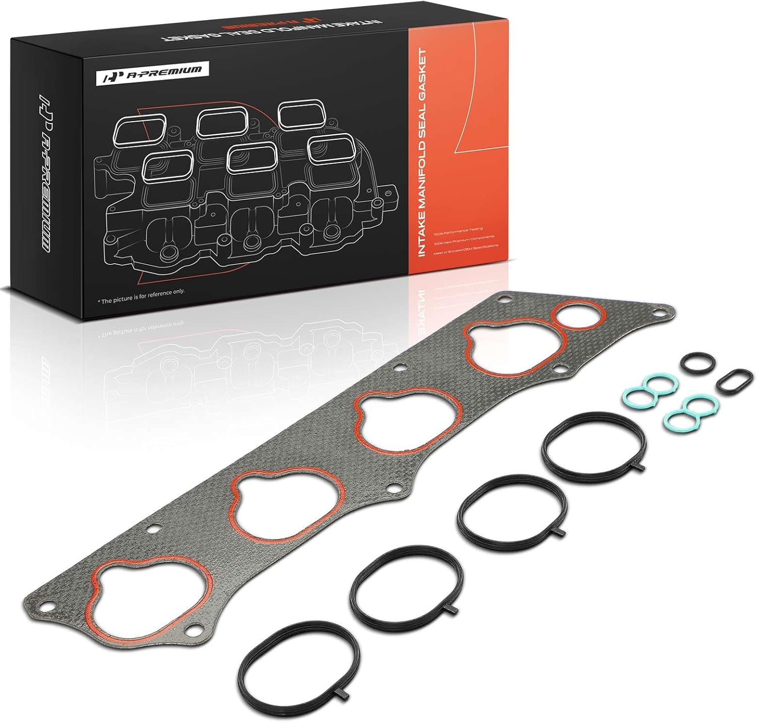 A-Premium Upper Lower and Upper Engine Intake Manifold Gasket Set Compatible with Acura, Honda - Accord 08-12, Civic 12-15, Crosstour 12-15, CR-V 10-14, TSX 09-14, ILX 13-15, Only fits DOHC L4 2.4L