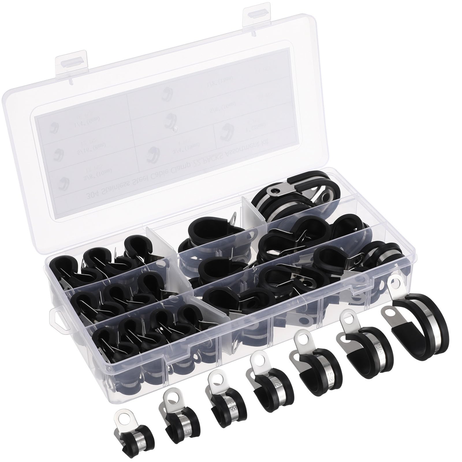 Colliers de serrage en acier inoxydable 304 avec bande caoutchouc