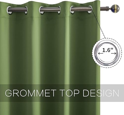 Miniatura 4 de YGO Cortinas salvia de 72 pulgadas de ancho por 84 pulgadas de largo para dormitorio  Cortinas de oscurecimiento de habitación extra anchas con