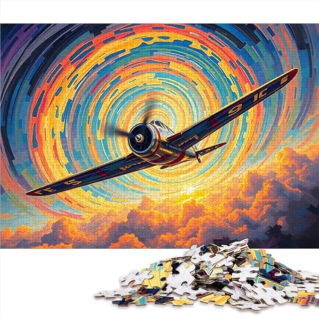 Foto 2 de 8 de Avión Antiguo en un Cielo arremolinado Puzzle de 1000 Piezas para Adultos Juguetes educativos Cada Pieza es…