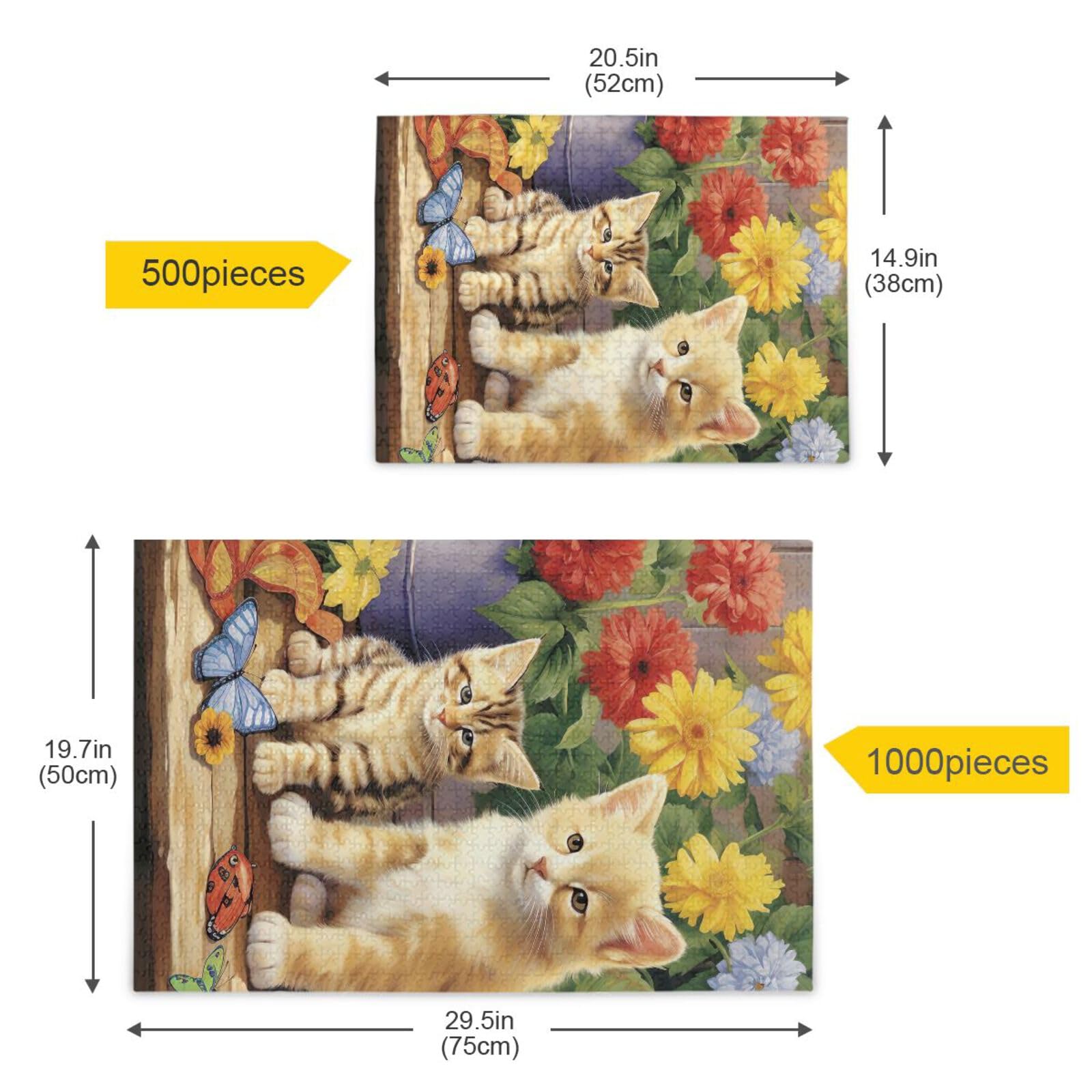 Amazon.com: Puzzles for Adults 1000 Piece Cute Cat Kitten