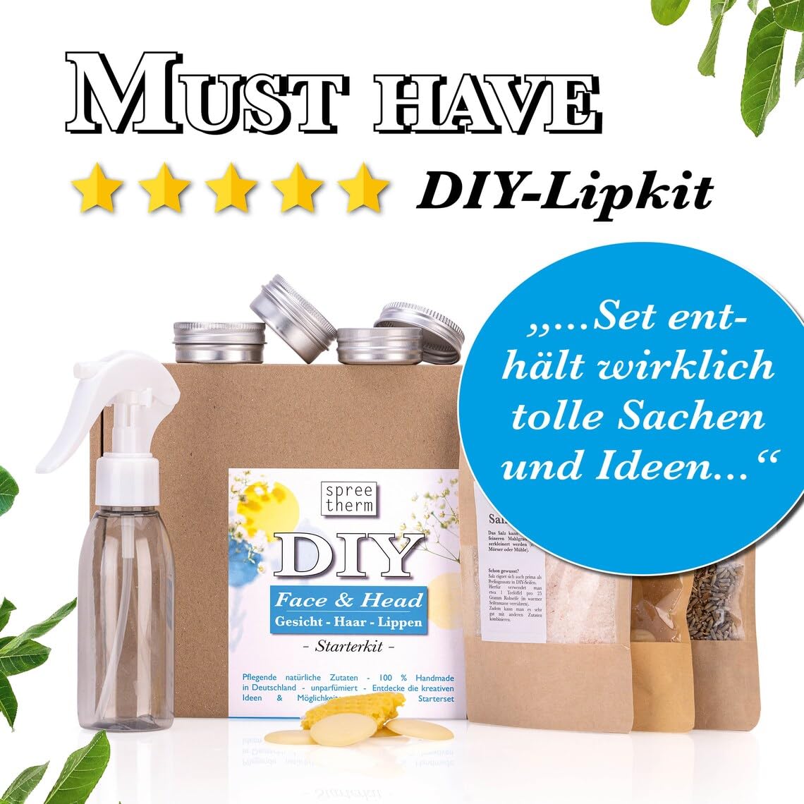 DIY Lippenbalsam & Gesichtspflege selber machen von spreetherm, Lippenpflege Geschenk für Freundin # Lippenbalsam selber machen # Lipgloss Set