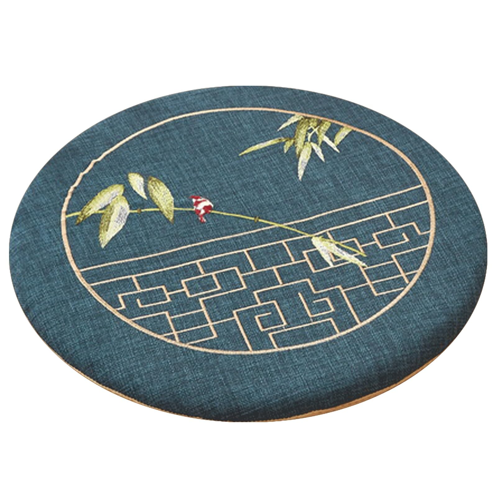 uyeoco Round Chair Cushion 35cm/40cm/45cm Seat Cushions for Dining Kitchen Solid Color Garden Chair Cushions Washable Round Seat Pads(E,18inch/45cm)