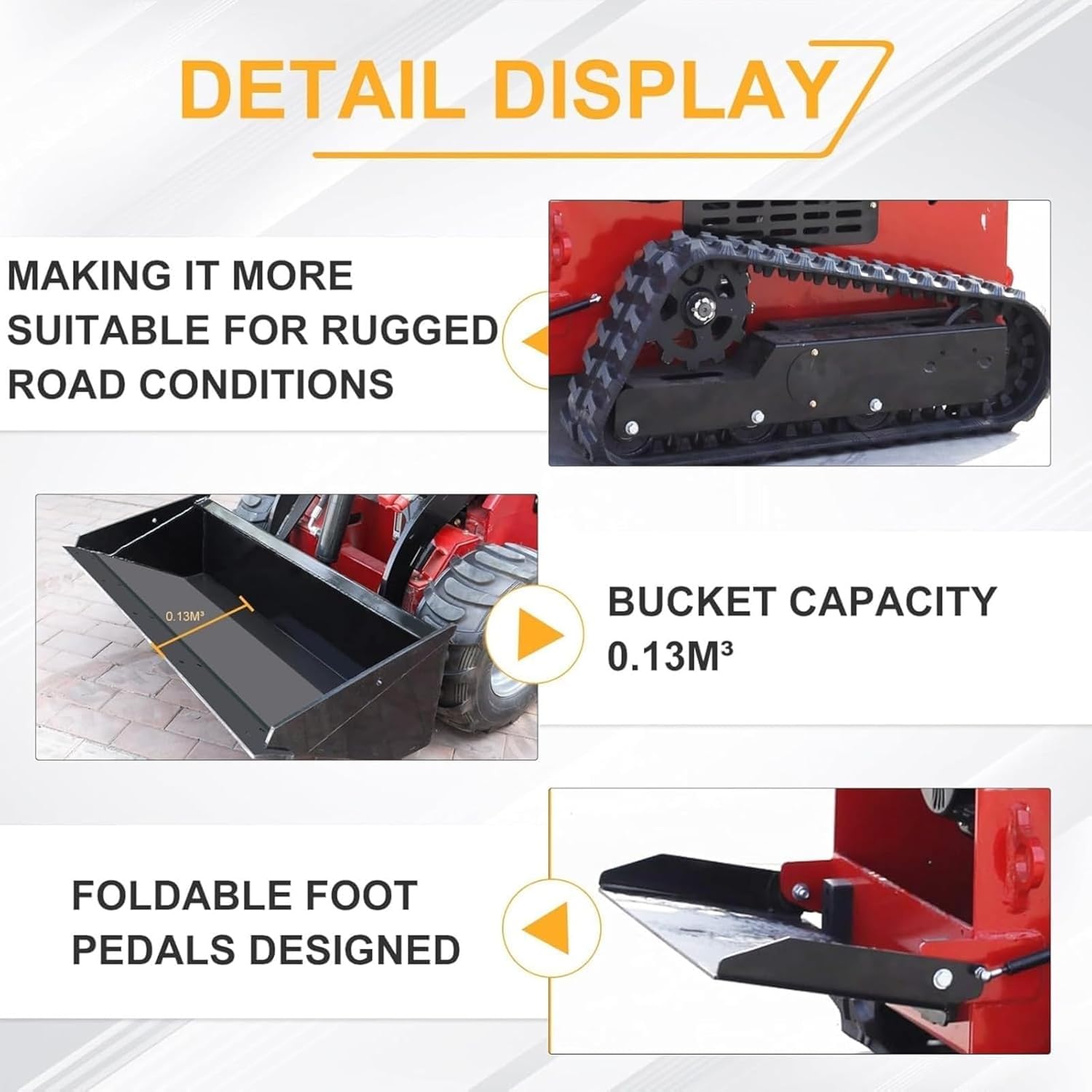 Long-Runtime Tracked Mini Skid Steer Loader Compact Crawler Loader with Extended Fuel Tank & Efficient Engine for Remote Farming, Mountain Landscaping, and Off-Grid Construction Tasks