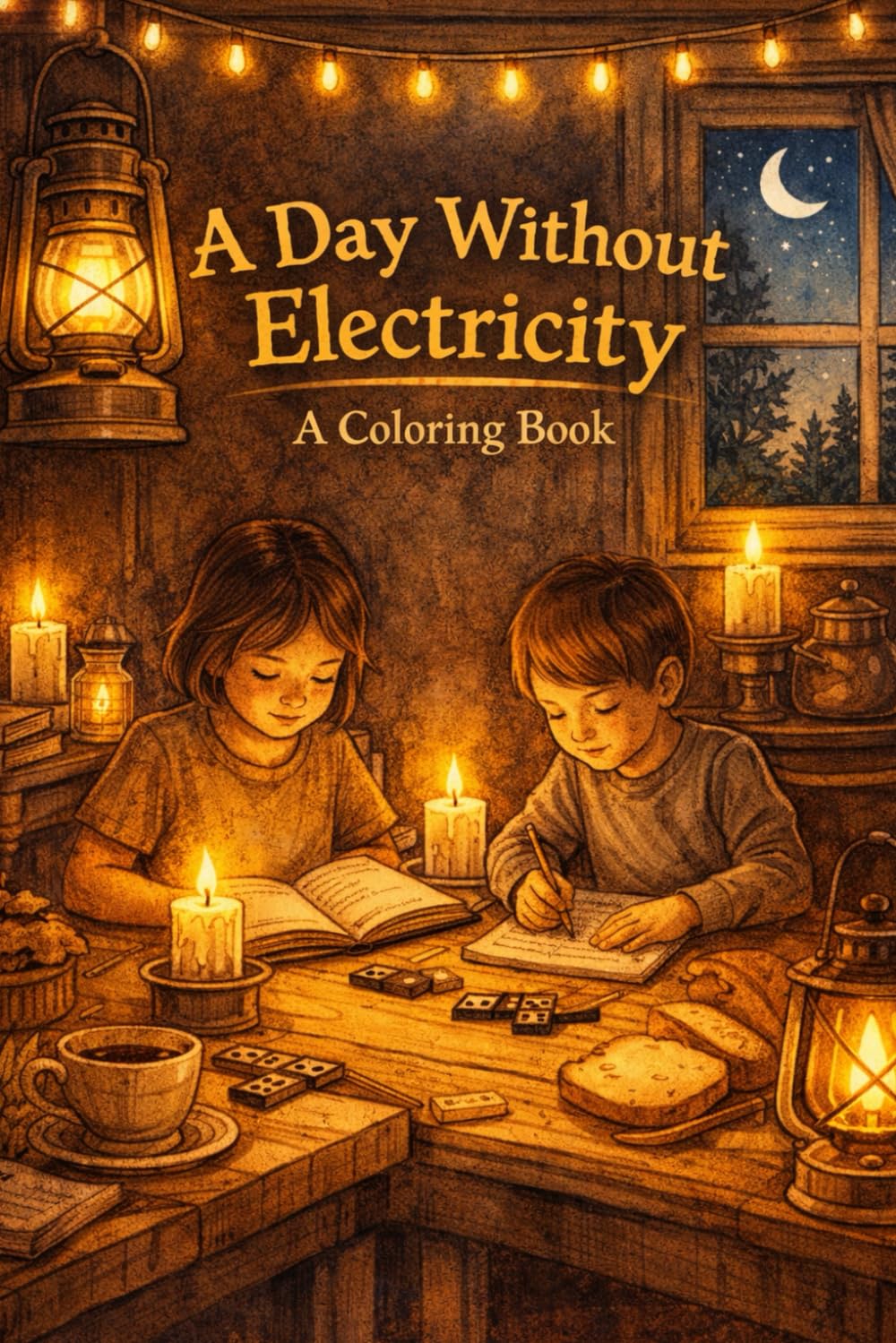 A Day Without Electricity: A Coloring Book (Life Stories & Comic Adventures: A Creative Coloring Series)
