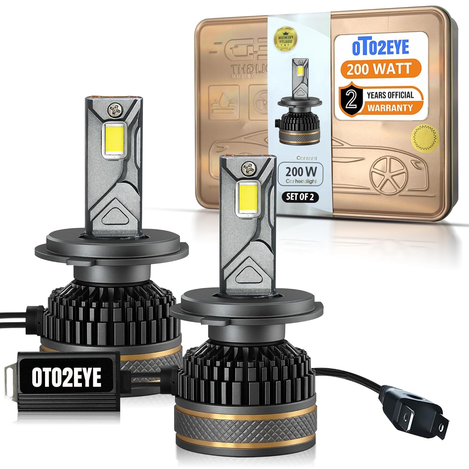 200W H7 Car LED Headlight Bulbs Hi & Lo Beam 20,000LM, 6500K Cool White | Driving Night Vision | Car Accessories | 2 Years Warranty (Pack of 2) (Cool White) (00W, H7)-image-28