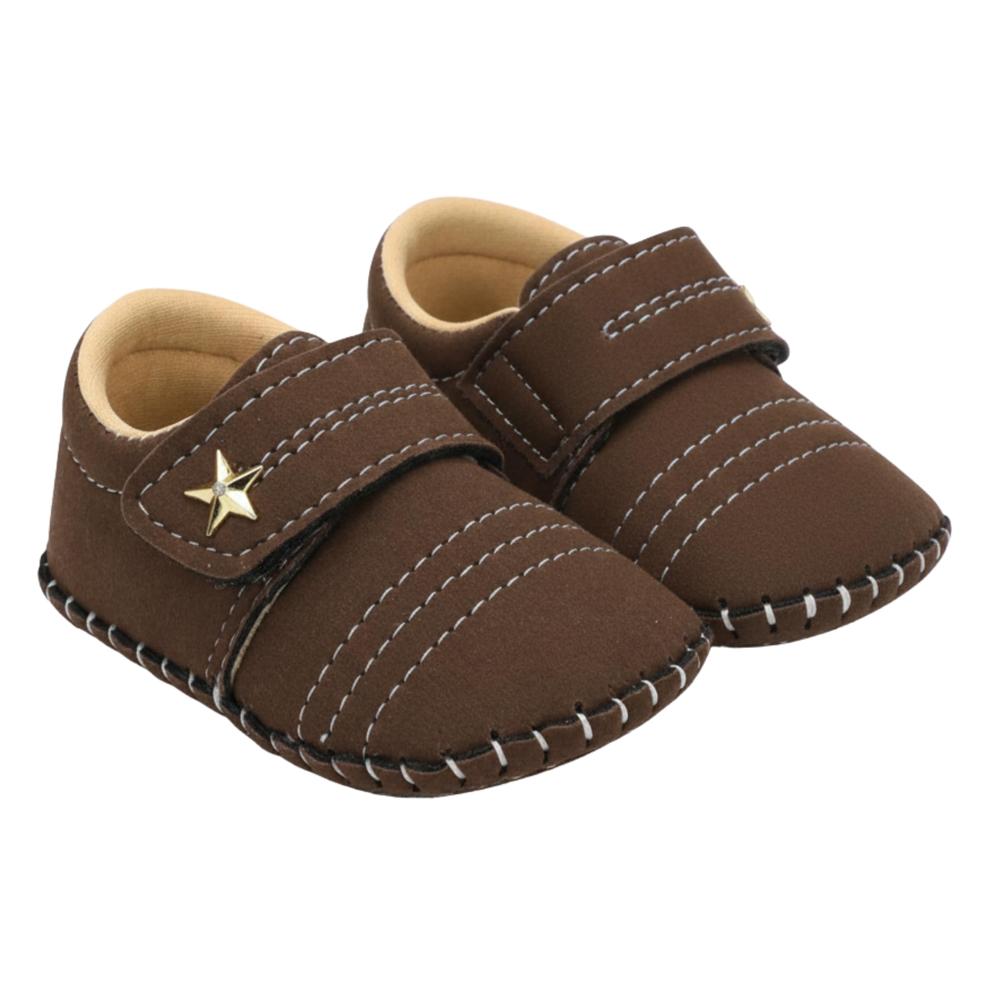 Shoes for Baby Boys 6-12 Months | Suede Velvet Finish | Lightweight, Soft & Breathable Booties with Velcro Closure | Stylish Shoes for Weddings, Birthdays, Special Occasions-image-15