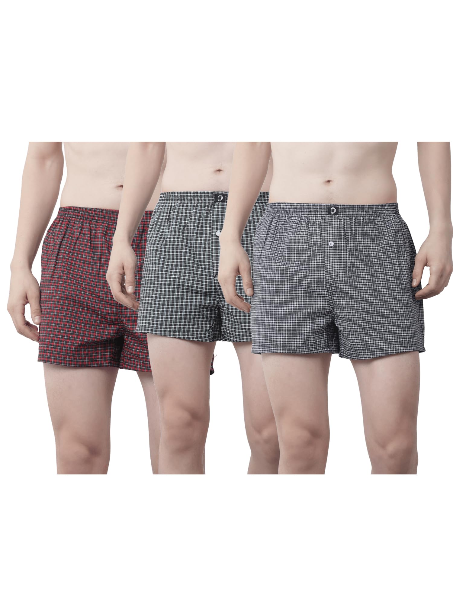 Pack of 3 Cotton Checkered Men Boxer