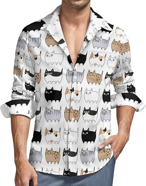 Amazon Co Jp シャツ メンズ カラフル ネコ 猫柄 長袖 Tシャツ アロハシャツ ポケット付き レギュラーフィット ボタンダウン 折り襟 シンプル カジュアル オシャレ 快適 軽い 柔らかい ビジネスシャツ トップス 上着 ファッション 大きいサイズ 春夏秋冬服 服 Amazon Co Jp シャツ メンズ カラフル ネコ 猫柄 長袖 Tシャツ アロハシャツ ポケット付き レギュラーフィット ボタンダウン 折り襟 シンプル カジュアル オシャレ 快適 軽い 柔らかい ビジネスシャツ トップス 上着 ファッション 大きいサイズ 春夏秋冬服 服