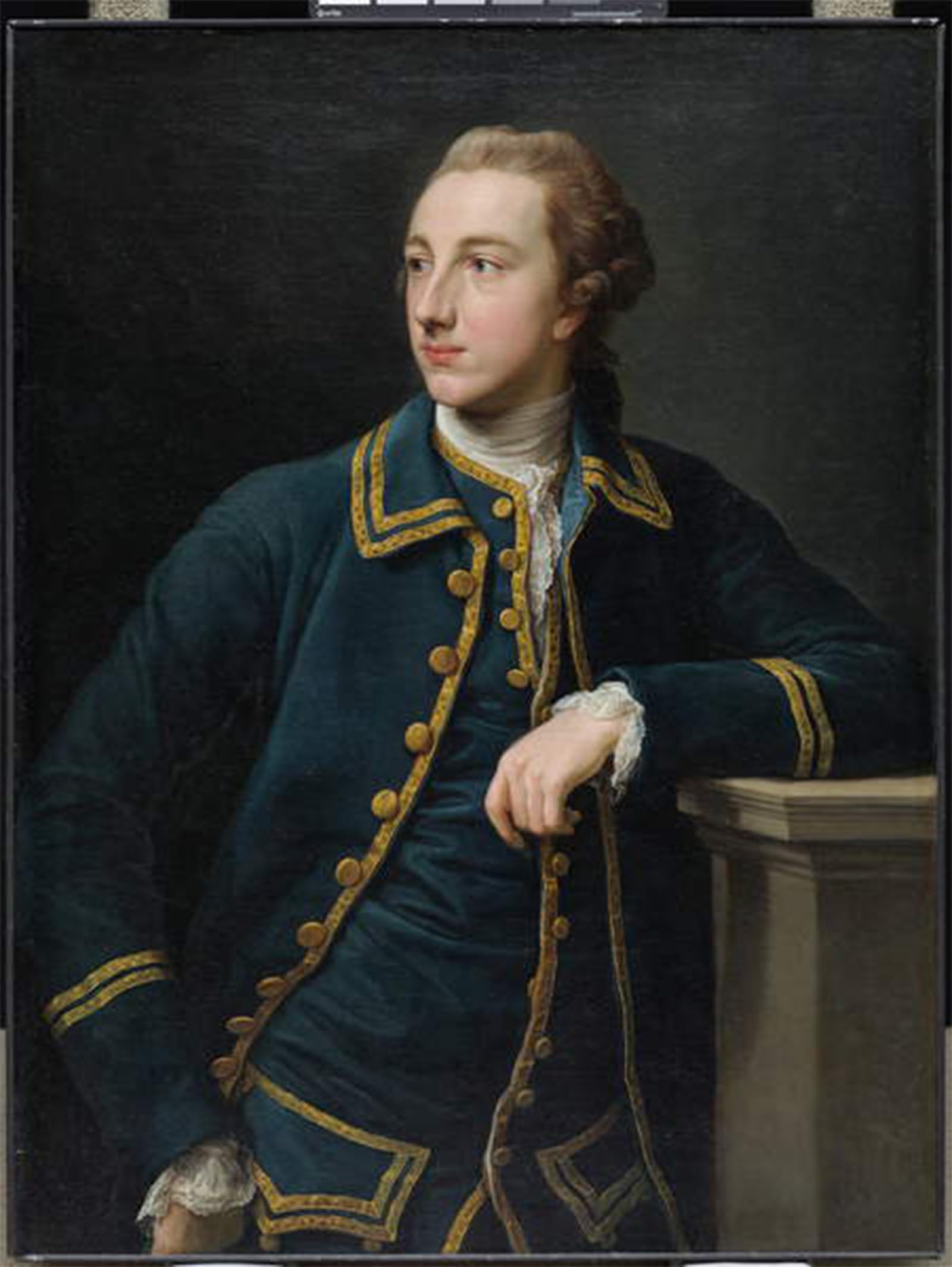 POSTERIIk Vintage Classic Picture Landscape Artwork Portrait of a Man in a Green Suit by Pompeo Girolamo Batoni Portrait Canvas Painting for Office Home Decor 60x90cm