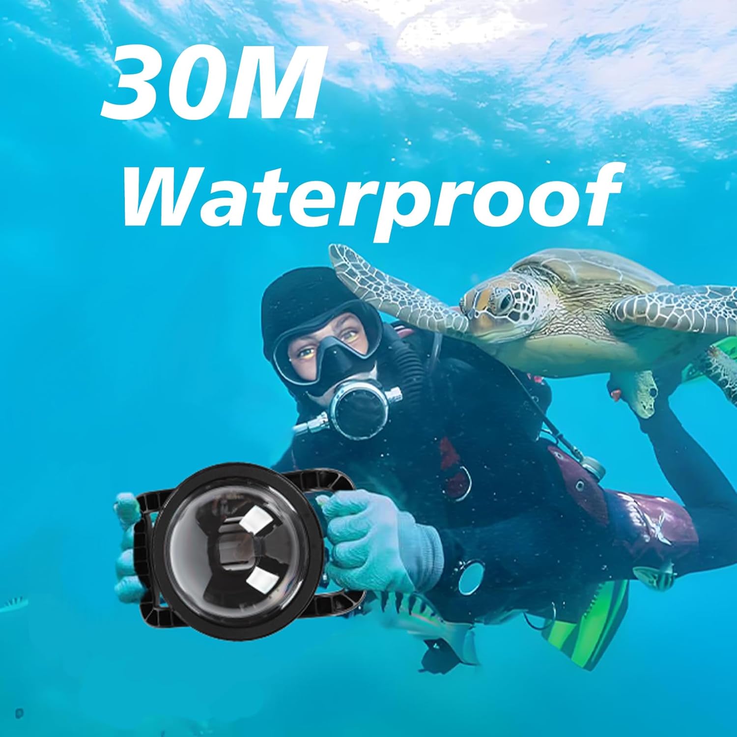 Dome Port Waterproof Case for Insta360 Ace Pro 2, Underwater Protective Housing Case with Dual Handheld Handle for Insta360 Ace Pro 2 Action Camera, 30M/98FT Water Resistant