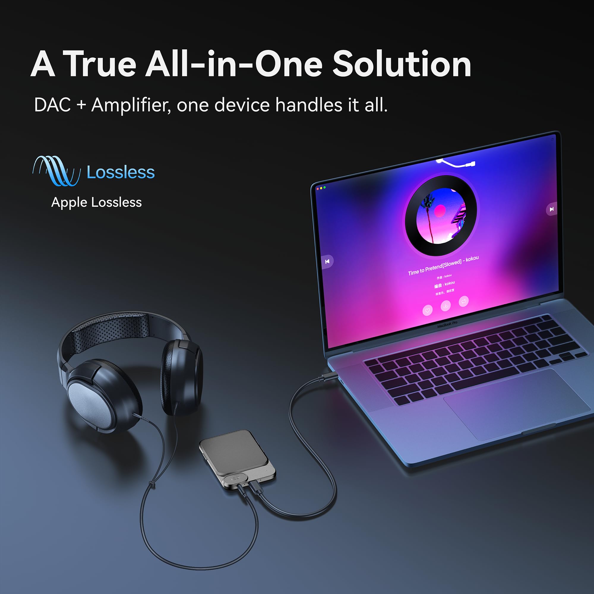 khadas Amplificateur de Casque Tea, DAC Portable & Amplificateur Hi-FI Magnétique | 32bit/384KHz | USB-C & Bluetooth 5.0 | Batterie 1160mAh | Sortie 3,5 mm pour Streaming/Jeux/Musique (Gris)