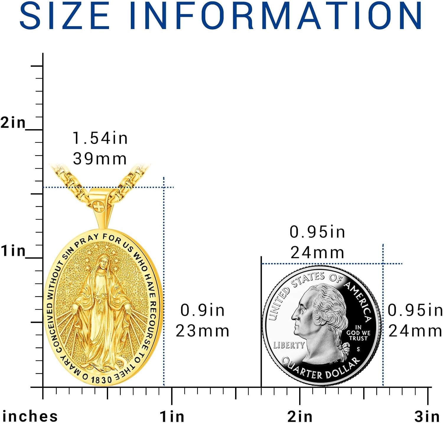 Eusense Saint Necklace Sterling Silver 925 Protection Jewelry for Men Women Patron St Medals Amulet Pendant - Image 3