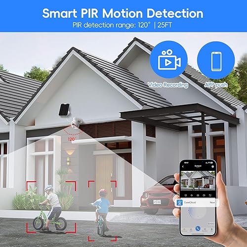 Miniatura 5 de MMQ 2.5K Sistema de cámara de seguridad solar inalámbrico, cámara solar HD de 10 canales 4 MP, 6 cámaras solares PTZ WiFi al aire libre, cámaras de