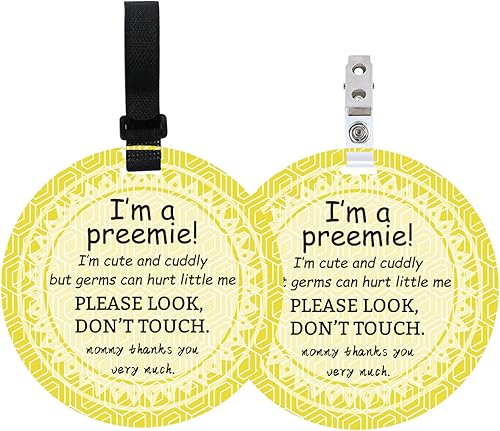 Paquete de 2 letreros de asiento de automóvil para bebé, no tocar, con correas para colgar y clip, letrero de seguridad para bebé niña y niño