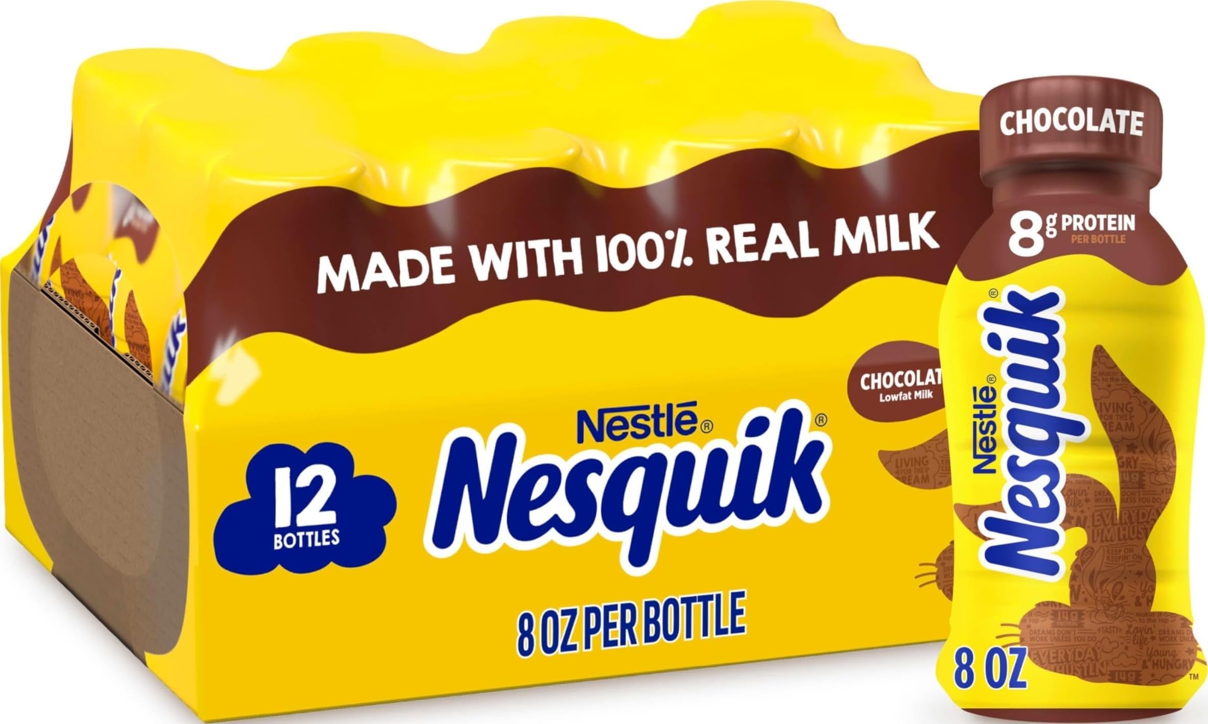 Lowfat Chocolate Milk, 8 Fl Oz, 12 Pack | Ready to drink chocolate lowfat milk; 12 x 8 fl oz bottles