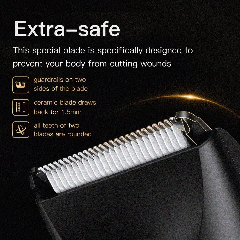 Groin Trimmer for Men, Electric Body Hair Clipper & Ball Shaver Groomer with LED Indicator, Pubic Razor for Waterproof Wet and Dry Use,120 Minutes Shaving After Fully Charged