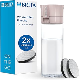 BRITA Wasserfilter-Flasche Model Vital (600ml), 2x MicroDisc Filter