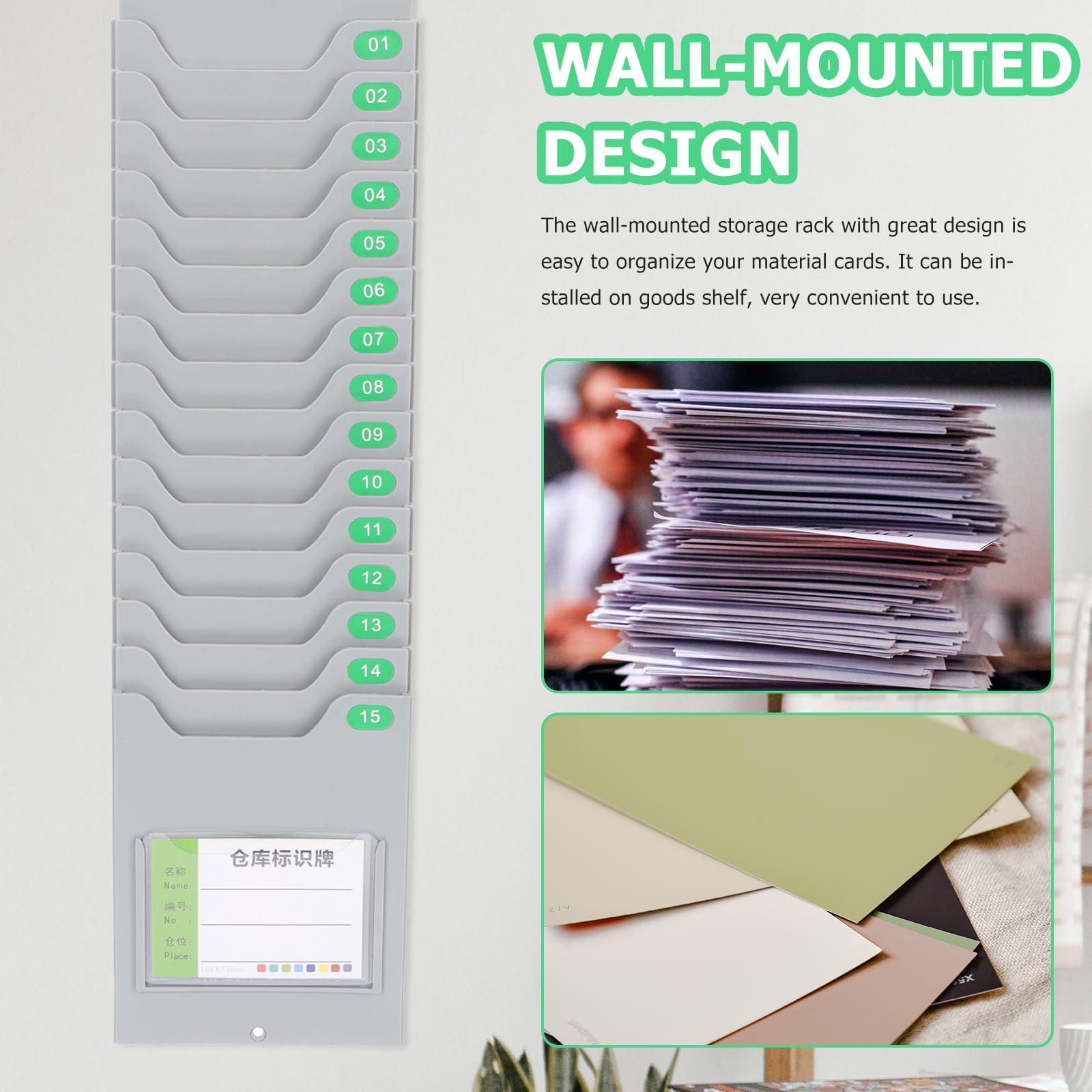 SECFOU Porte-cartes Mural en Plastique pour Cartes de Pointage