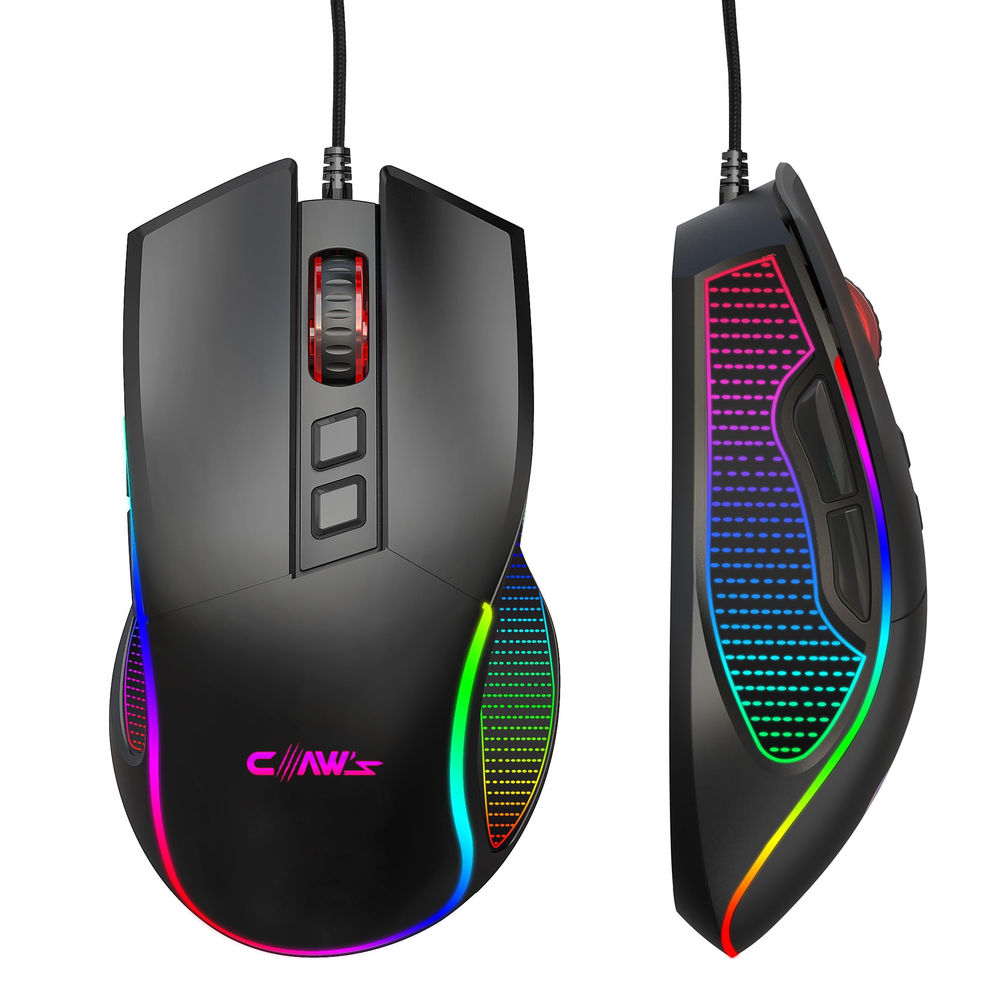 Claw's Crossfire V1 12800 Dpi Makro Yazılımlı Chromatic RGB Gaming Mouse - Siyah