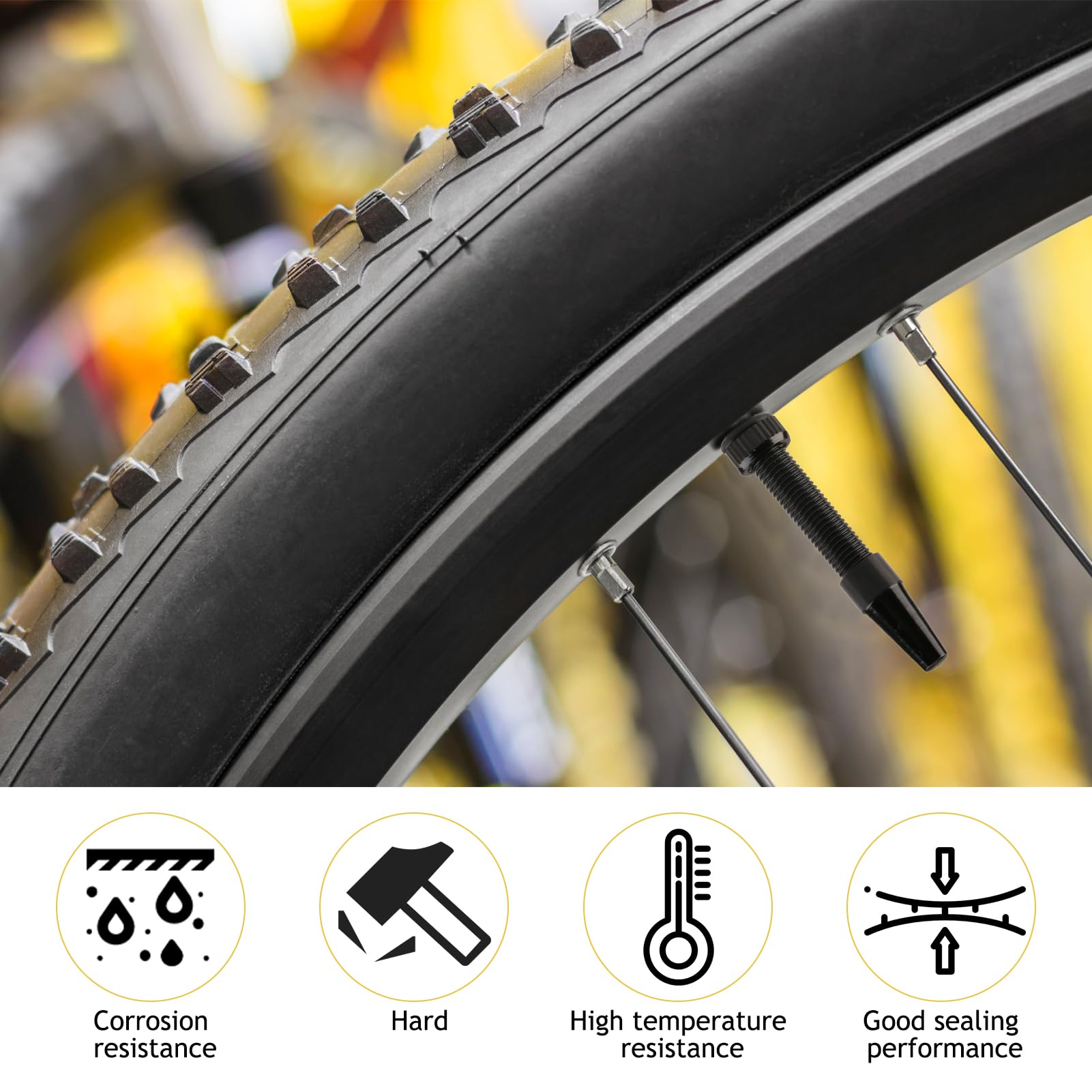 Steli Valvola Presta Tubeless FOMTOR - 40 Mm, Nero, Con Cappucci, Per Bici