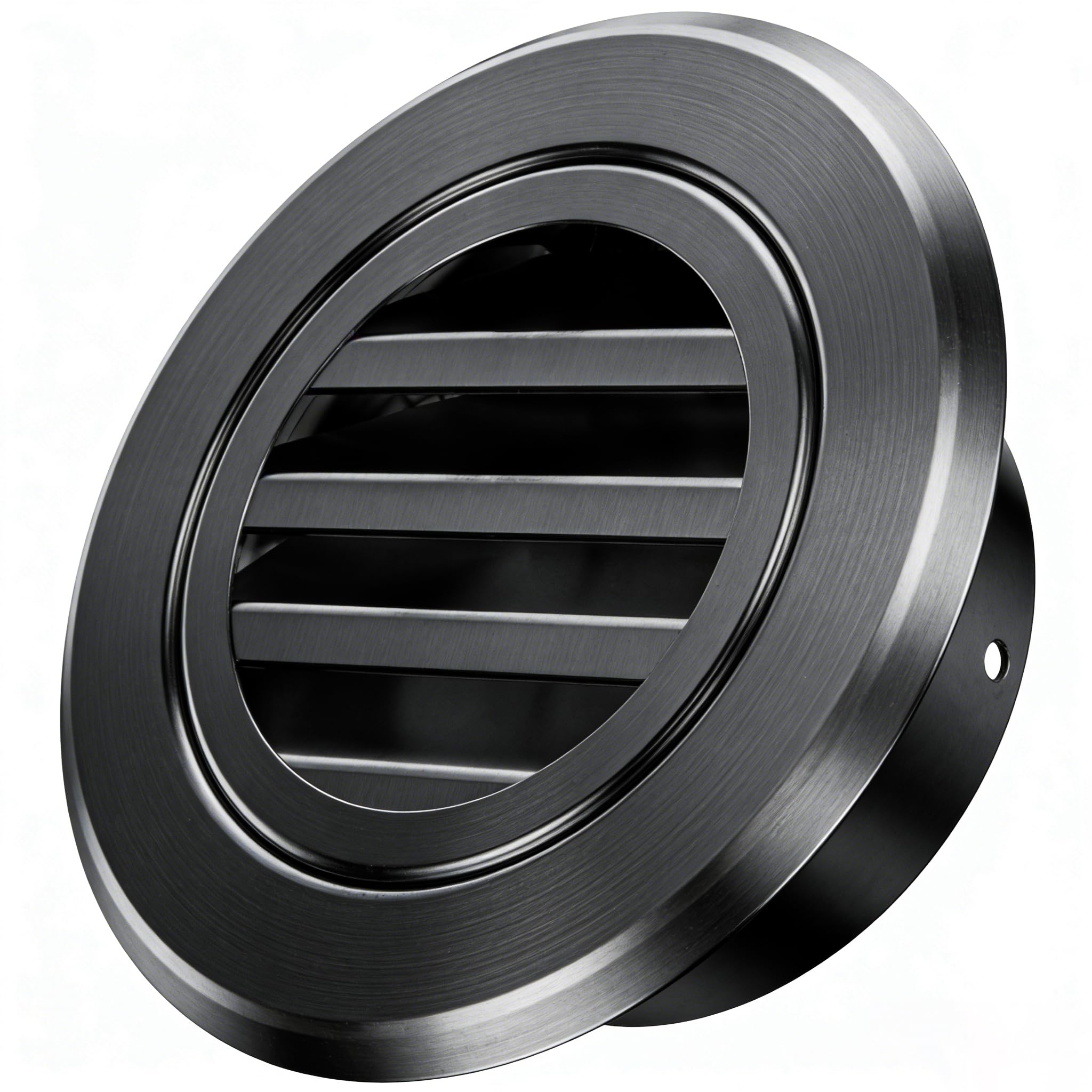 Hon&Guan 6 Inch Soffit Vent, Aluminum Exhaust Bathroom 6'' Wall Vent Cover with Built-in Fly Screen Mesh for Bathroom Kitchen Office (Black ø150mm)