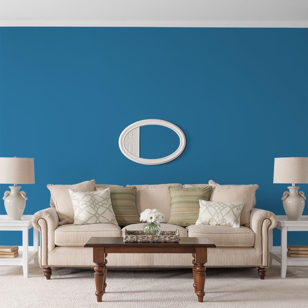 Glidden Interior Paint + Primer: Teal/Aqua Interior Paint /Blue Oasis, One Coat, Eggshell, 1 Gallon