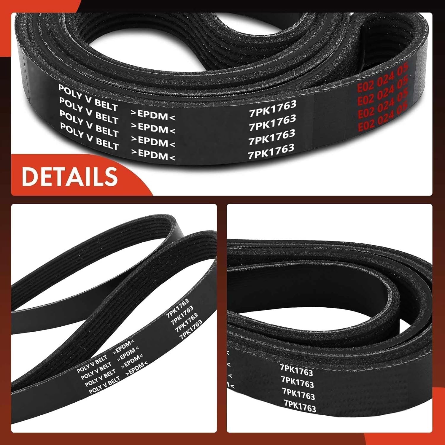 A-Premium 70.14 In 38920RAAA03 Serpentine Drive Belt For Honda Accord 2003 2004 2005 2006 2007, L4 2.4L, Gas Only