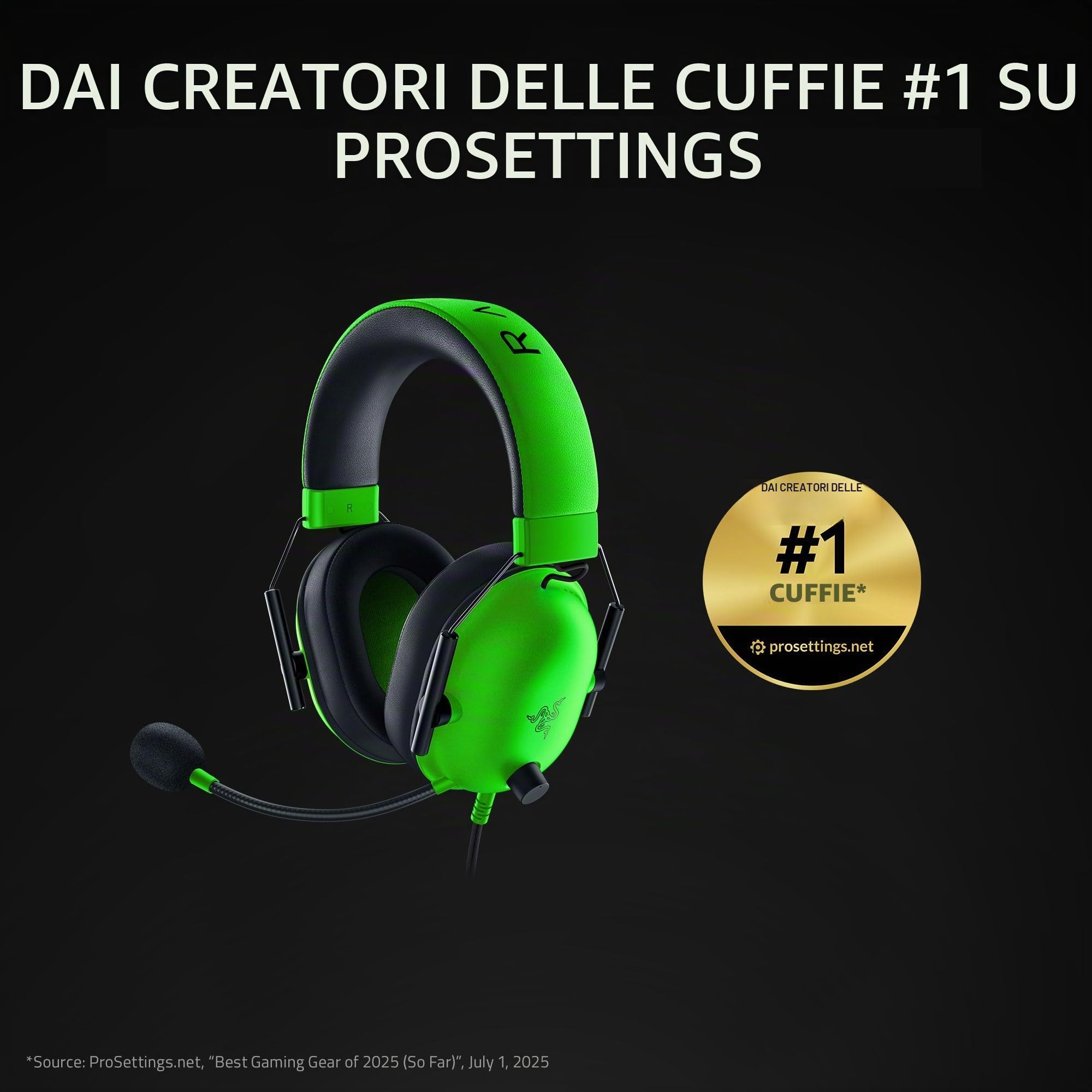 Razer BlackShark V2 X Gaming Headset: 7.1 Surround Sound – Driver 50 mm – Cuscino in memory foam – per PC, PS4, PS5, Switch, Xbox One, jack audio da 3,5 mm, verde