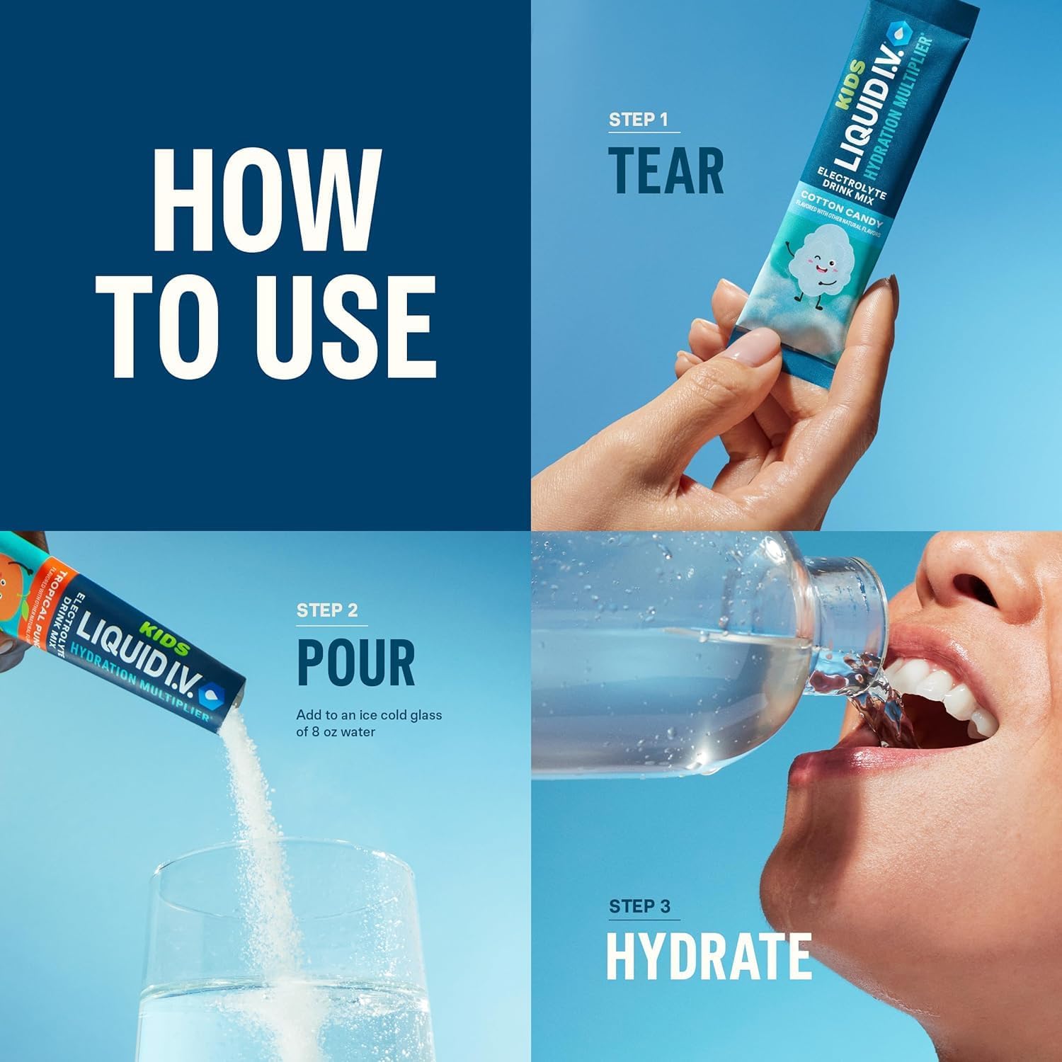 Liquid I.V.® Hydration Multiplier - Cotton Candy | Electrolyte Powder Drink Mix | 1 Pack (16 Servings) - Image 5