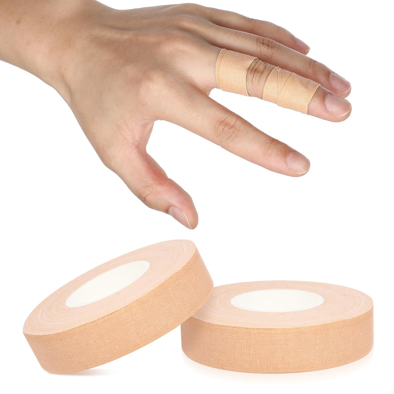 Finger Tape 0 5 Inch x 10 Yard Nude Athletic Tape Extra Strong Adhesive 2 Rolls Sport Tape