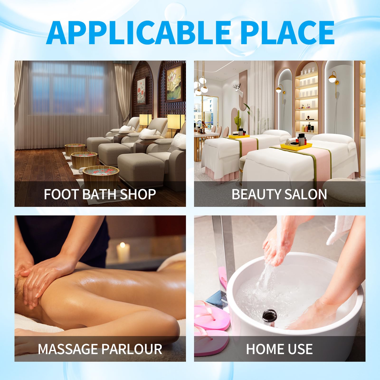 Pedicure Kit Foot Soak Set: Bubble Salt, Sugar Scrub, Massage Mask, Massage Lotion in a Box, 4 Step Foot Spa Kit for Dry Feet,Tired Feet(3 Set Tropical Fruit): 3 set Pacific Waves