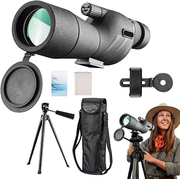 High Power Monocular Telescope, High Power Adult Monocular - Waterproof Monocular 25-75x60, Anti-Fog Monocular with Wrist Strap, Portable Shockproof Pocket Telescope
